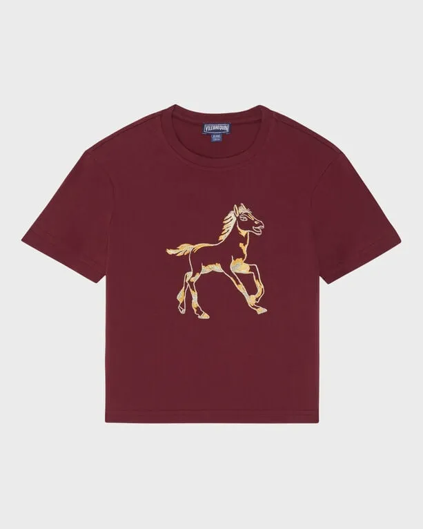 Vilebrequin - The Year Of The Horse T-shirt Für Jungen - T-shirt - Thomy - Rot - Größe 4 Vilebrequin - The Year Of The Horse T-shirt Für Jungen - T-shirt - Thomy - Rot - Größe 4