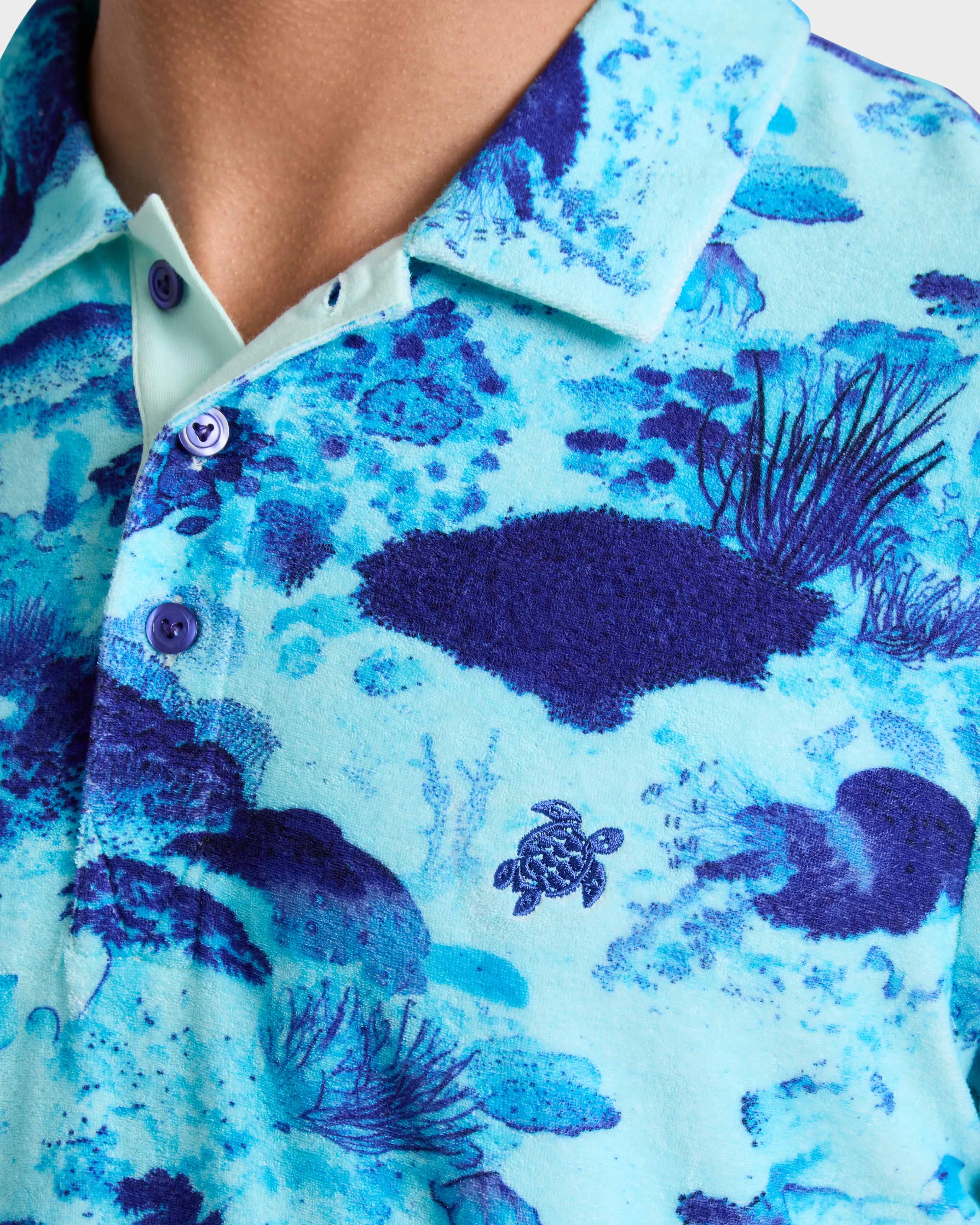 Vilebrequin - Coral Reef Polohemd Aus Frottee Für Herren - Polohemd - Phoenix - Blau - Größe L – Bild 5