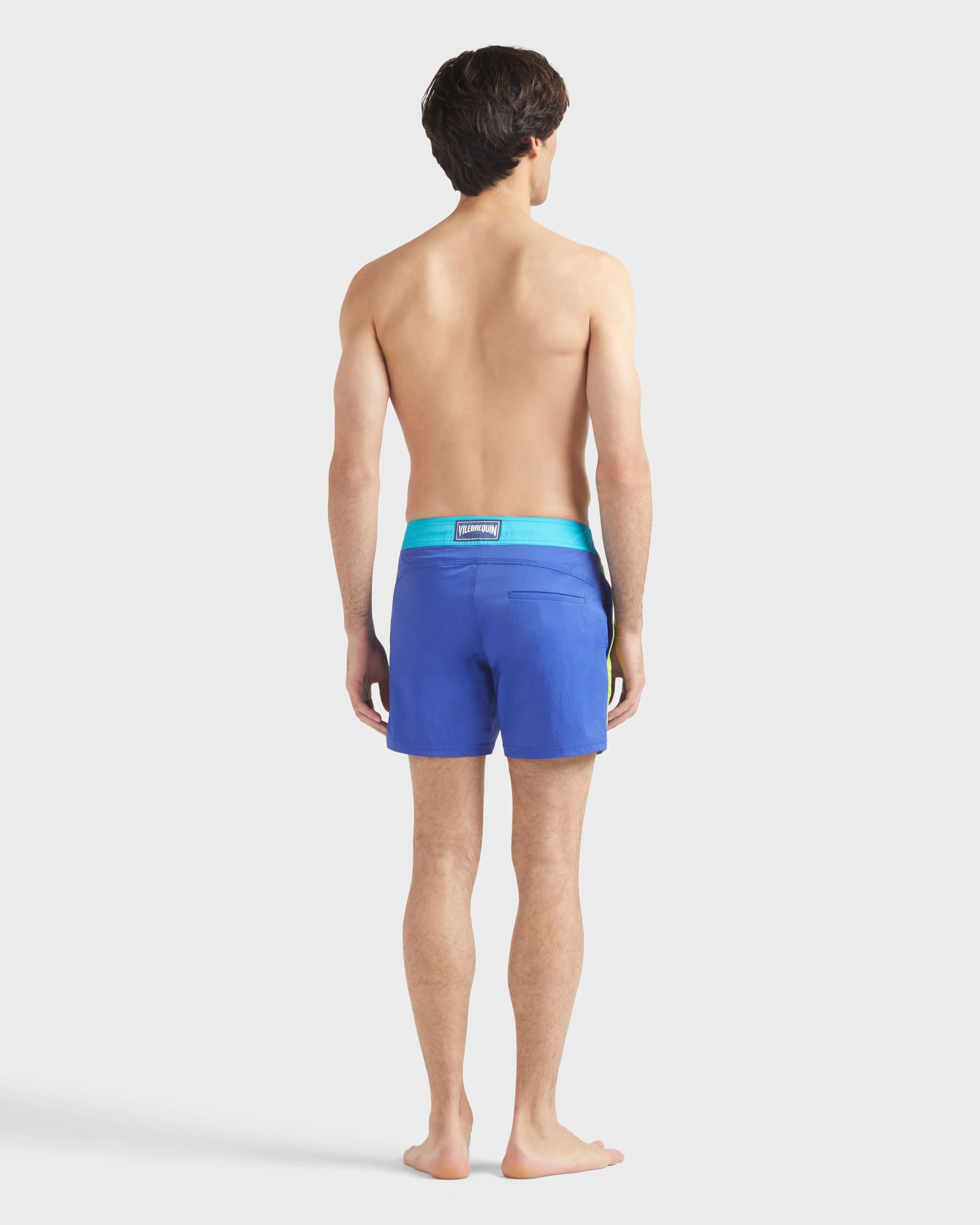 Vilebrequin - Color Block Stretch-badeshorts Mit Flachem Bund Für Herren - Bademode - Merle - Blau - Größe M – Bild 4