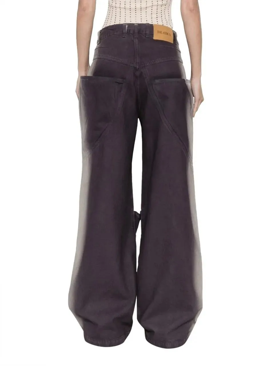 The Attico - Long Pant Purple/white - Größe 25 - weiß – Bild 2