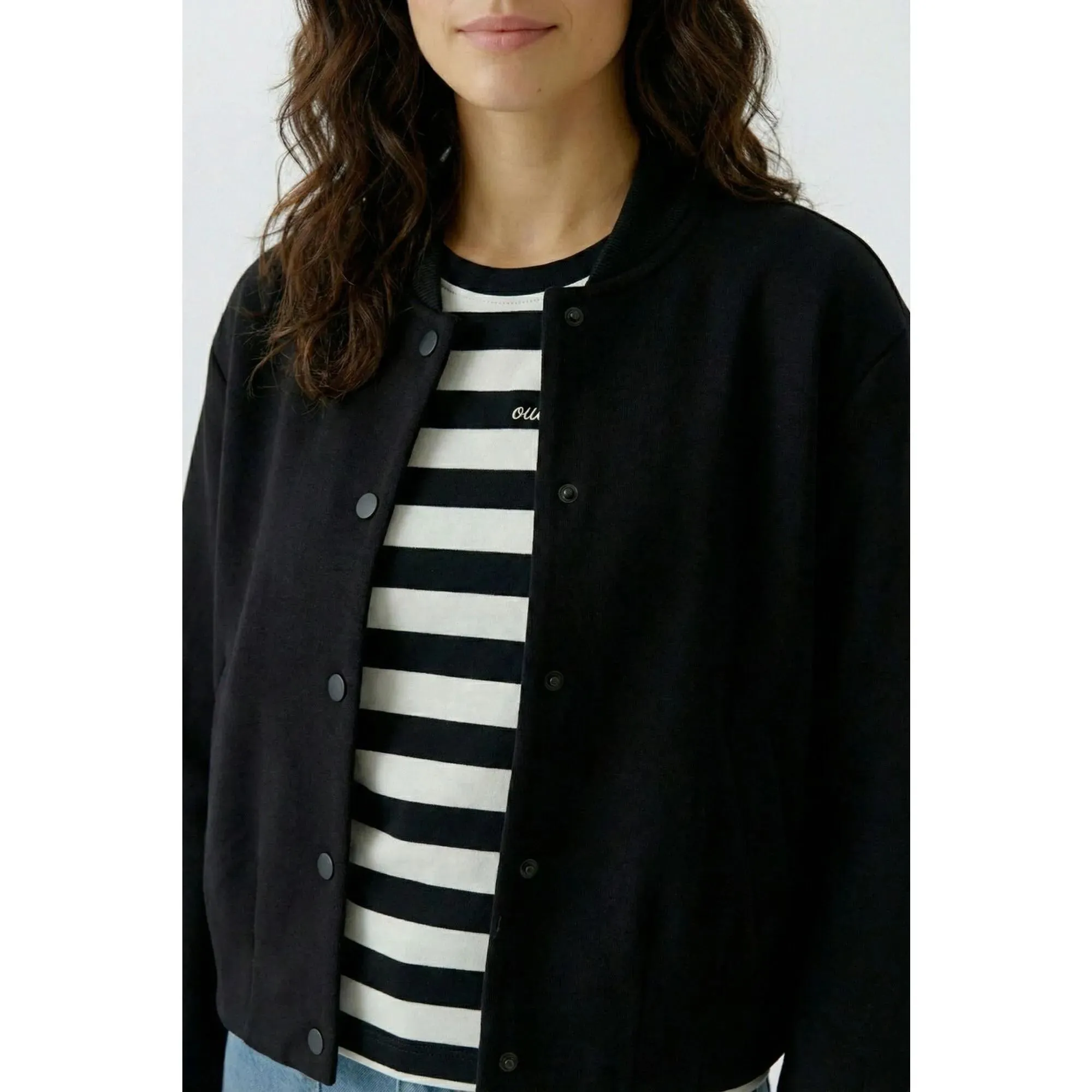 Oui - Scuba Blouson - Größe 34 DAMEN - schwarz – Bild 2