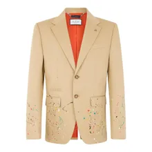 Philipp Plein - Blazer Gigolo Fit Paint Splash Painted - Größe 50 - beige Philipp Plein - Blazer Gigolo Fit Paint Splash Painted - Größe 50 - beige