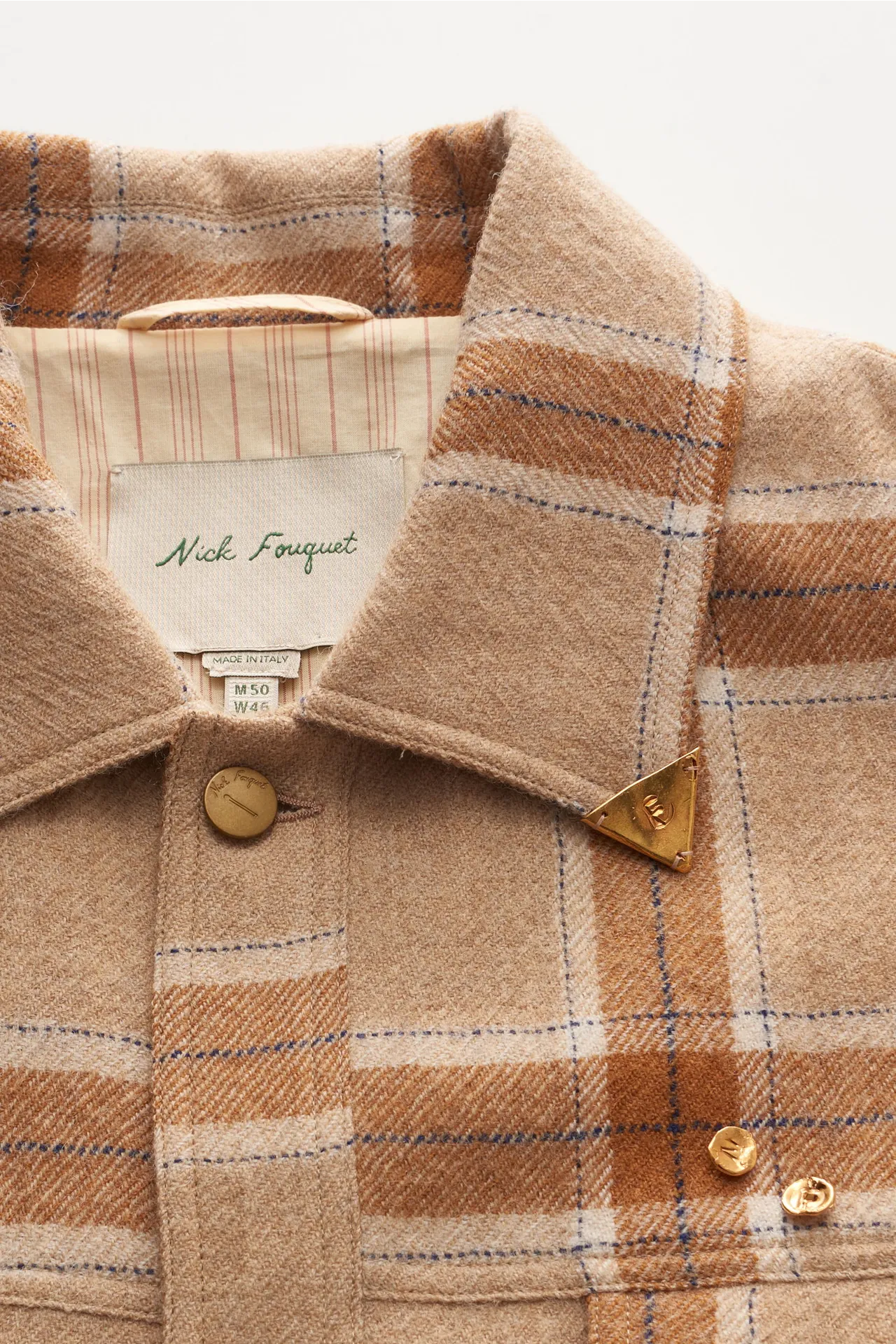 Nick Fouquet - Herren - Overshirt hellbraun/beige kariert – Bild 2