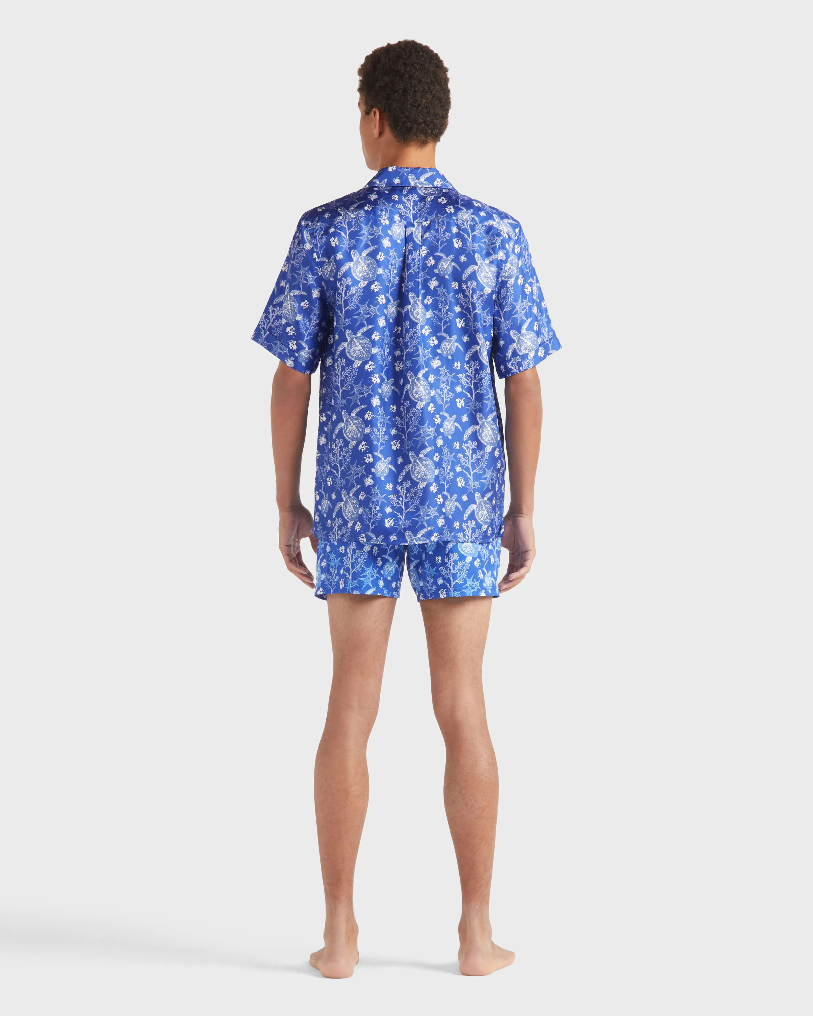 Vilebrequin - X-ray Turtles Bowling-hemd Aus Seide Für Herren - Hemd - Charli - Blau - Größe S – Bild 4