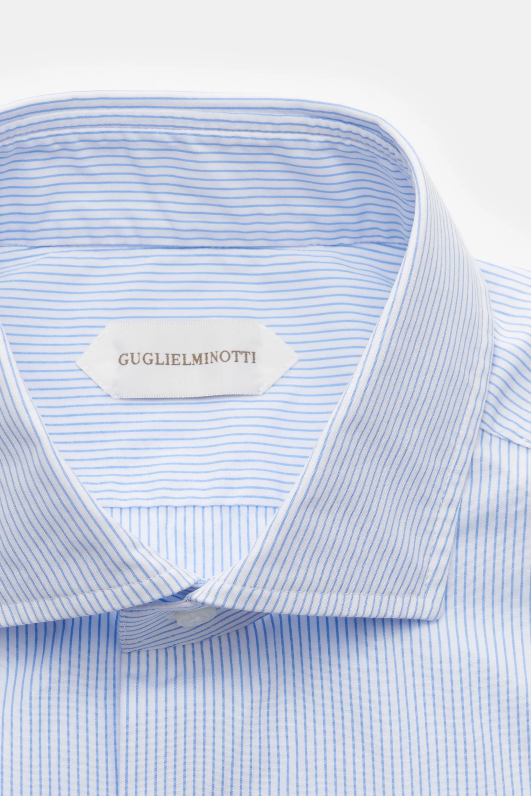 Guglielminotti - Herren - Casual Hemd Haifisch-Kragen blau/weiß gestreift – Bild 2