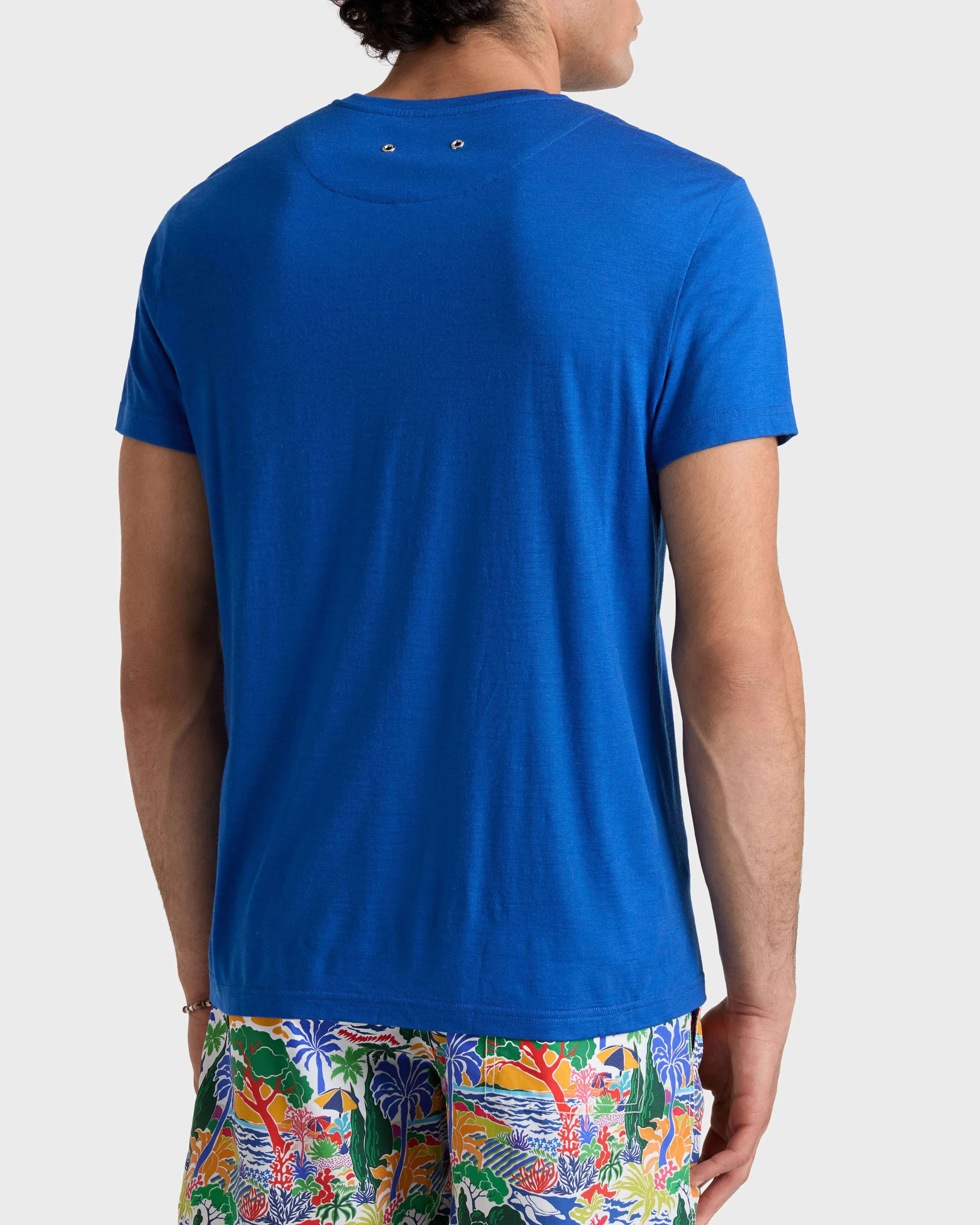 Vilebrequin - Solid Woll-t-shirt Für Herren - T-shirt - Thom - Blau - Größe L – Bild 4