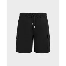 Vilebrequin - Einfarbige Leinen-bermudashorts Mit Cargotaschen Für Herren - Bermuda - Baie - Schwarz - Größe XL Vilebrequin - Einfarbige Leinen-bermudashorts Mit Cargotaschen Für Herren - Bermuda - Baie - Schwarz - Größe XL