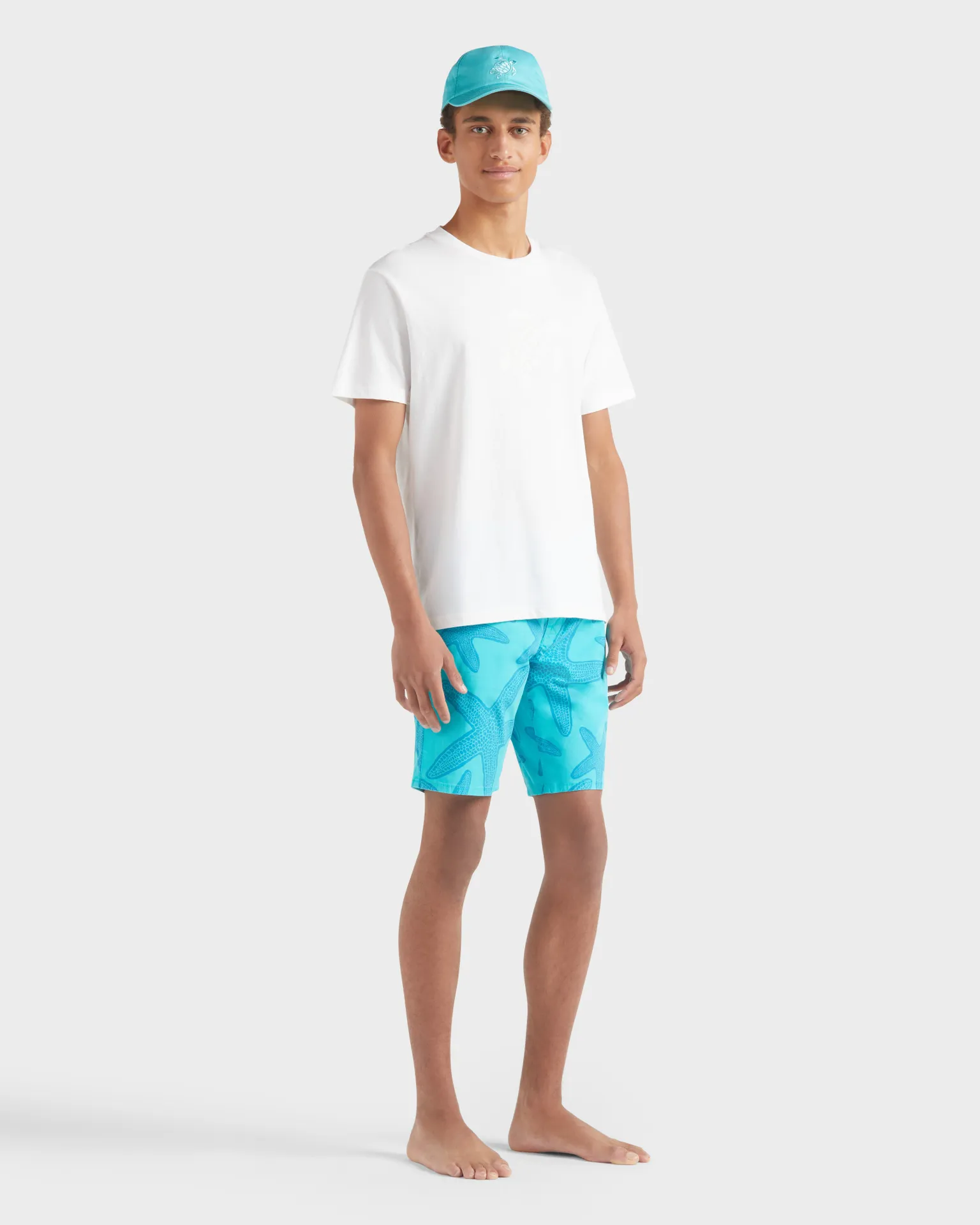 Vilebrequin - T-shirt Aus Baumwolle Mit Farblich Passender Schildkrötenstickerei Für Herren - T-shirt - Portisol - Weiss - Größe XL – Bild 5