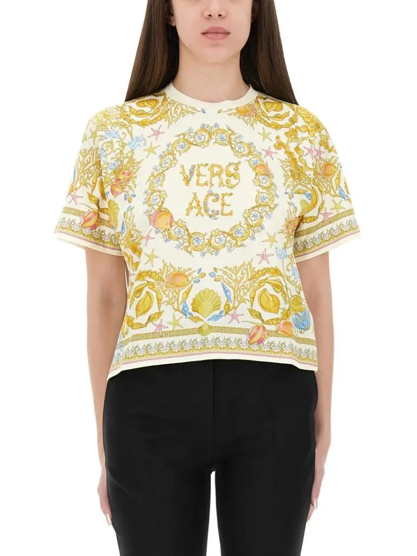 Versace - "Underwater Baroque" T-Shirt - Größe 40 - weiß Versace - "Underwater Baroque" T-Shirt - Größe 40 - weiß