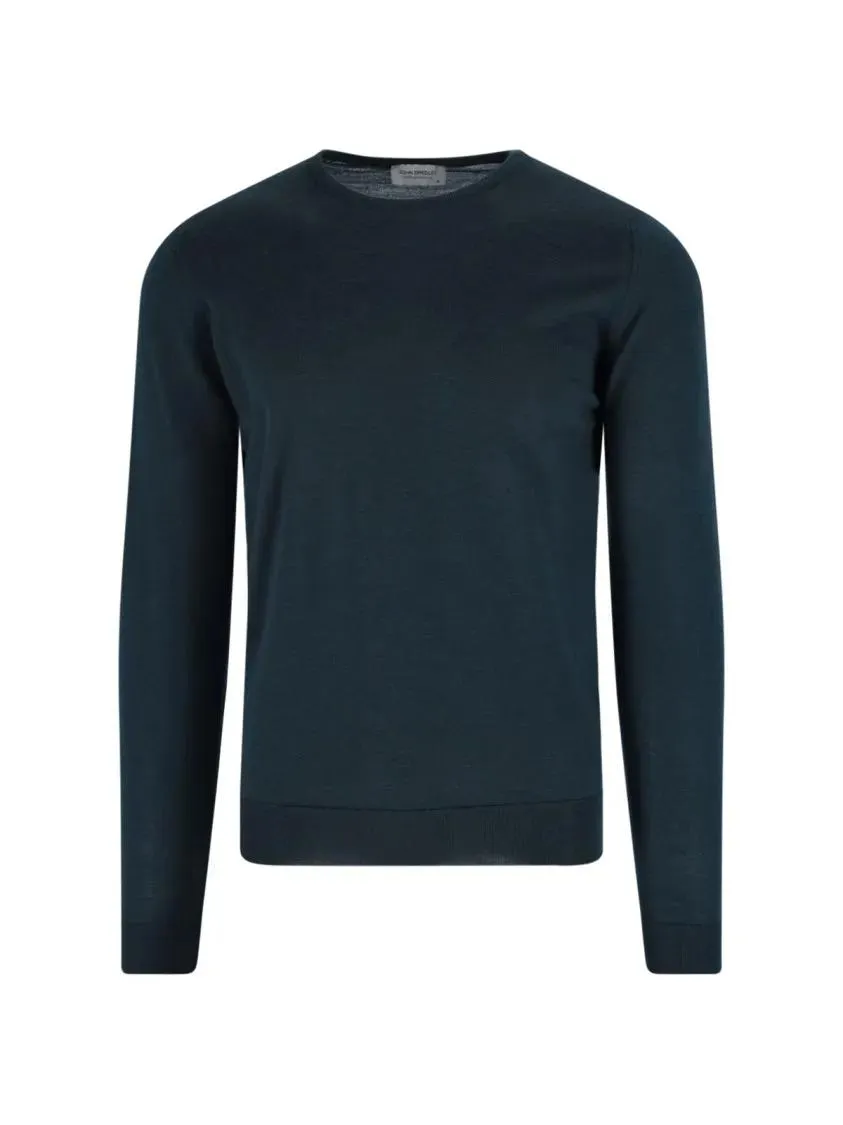 John Smedley - Knit Green Sweater With Ribbed Cuffs And Timeless - Größe L - grün John Smedley - Knit Green Sweater With Ribbed Cuffs And Timeless - Größe L - grün