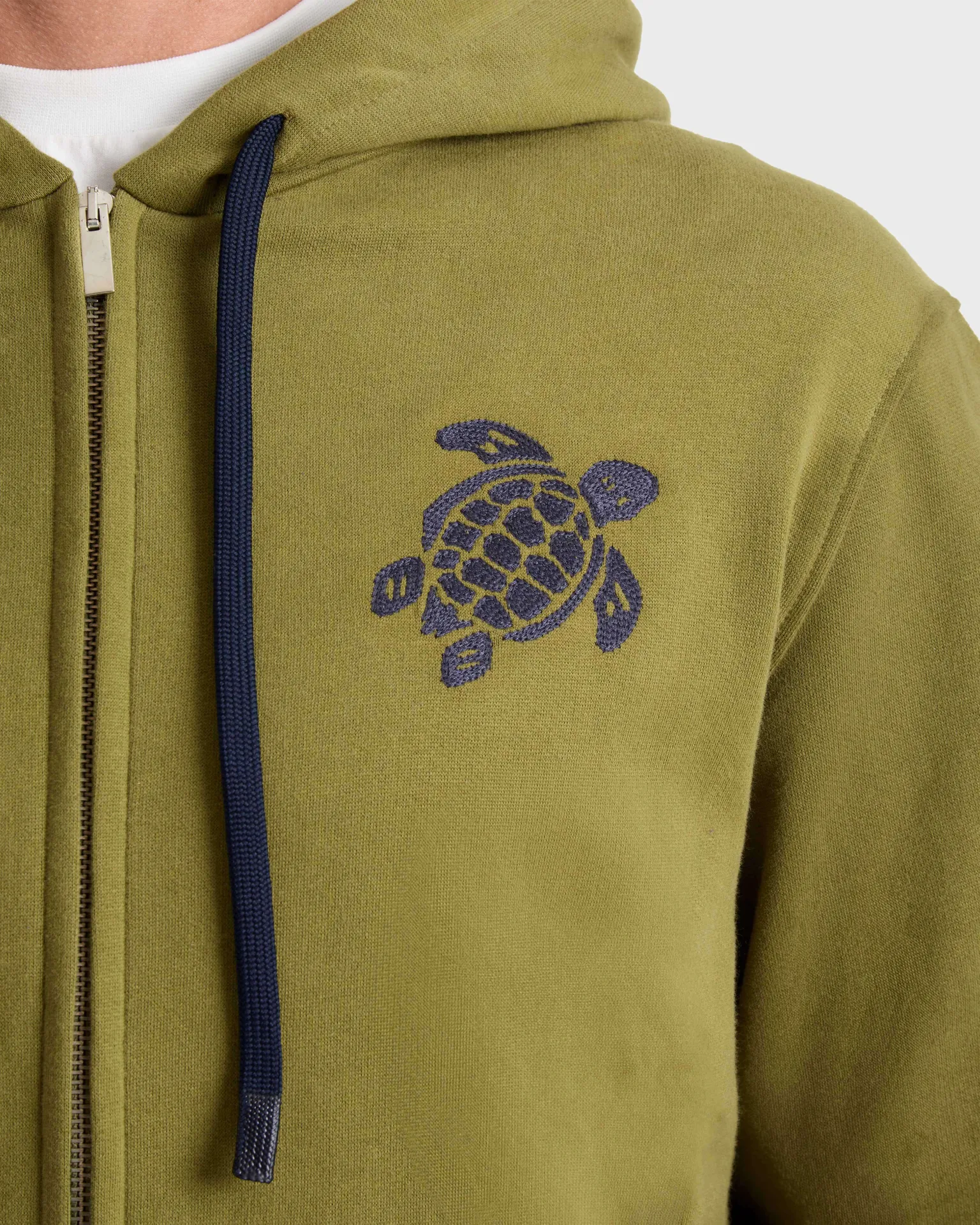 Vilebrequin - Baumwoll-cardigan Mit Durchgehendem Reißverschluss Und Großer Schildkrötenstickerei Für Herren - Sweatshirt - Malanti - Grün - Größe XL – Bild 5