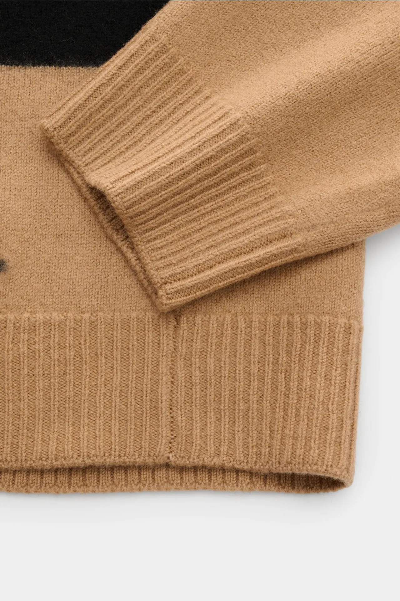 A.P.C. - Herren - Rundhalspullover 'Edwardo' camel/schwarz gestreift – Bild 3