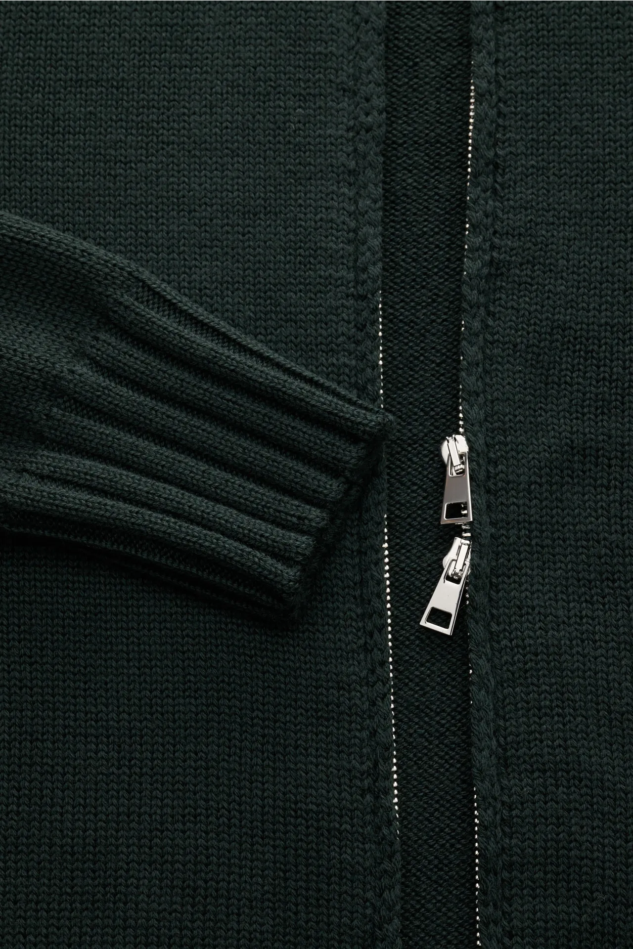 B.F. Knitwear - Herren - Merino Strickjacke dunkelgrün – Bild 3