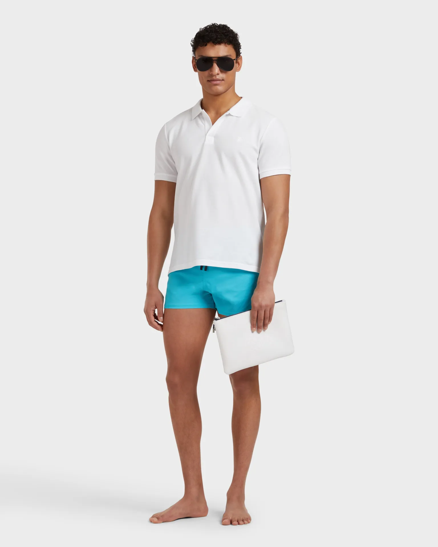 Vilebrequin - Solid Polohemd Aus Bio-baumwollpikee Für Herren - Polohemd - Palatin - Weiss - Größe L – Bild 5