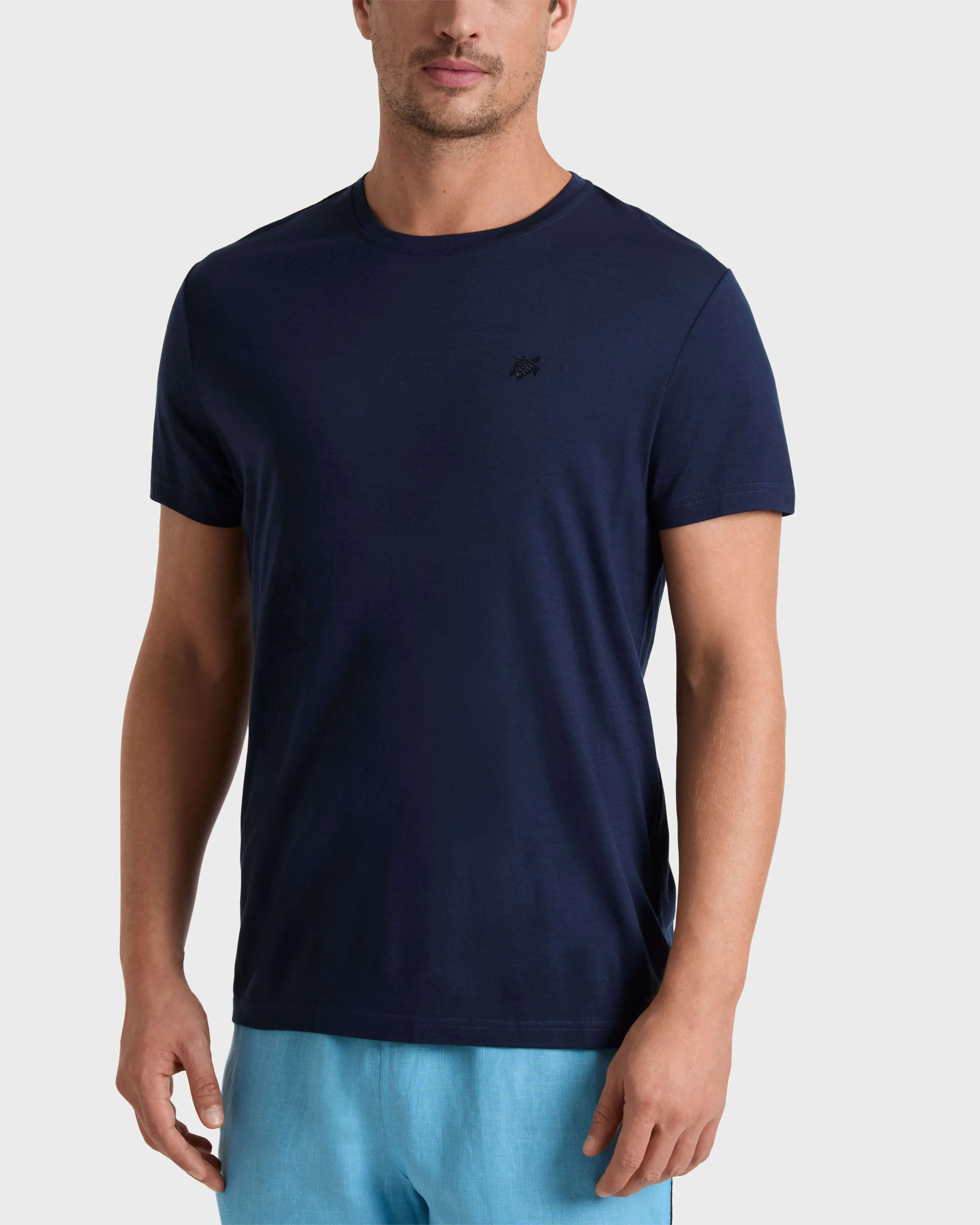 Vilebrequin - Solid Woll-t-shirt Für Herren - T-shirt - Thom - Blau - Größe XXXL – Bild 3