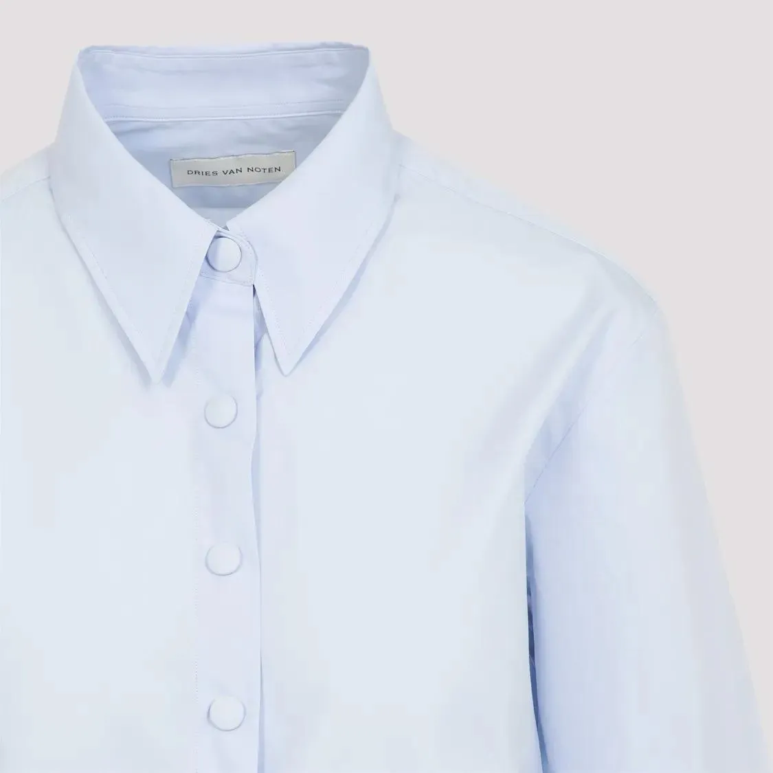 Dries Van Noten - Celina Light Blue Cotton Shirt - Größe 36 - blau – Bild 2