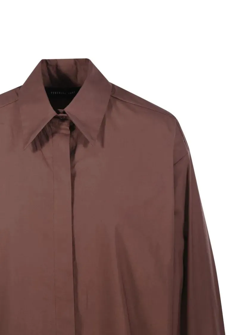 Federica Tosi - Brown Over Shirt - Größe 42 - braun – Bild 2