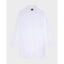 Vilebrequin - Vilebrequin Damen Leinenhemd Langarm Unifarben - Hemd - Fondant - Weiss - Größe S Vilebrequin - Vilebrequin Damen Leinenhemd Langarm Unifarben - Hemd - Fondant - Weiss - Größe S