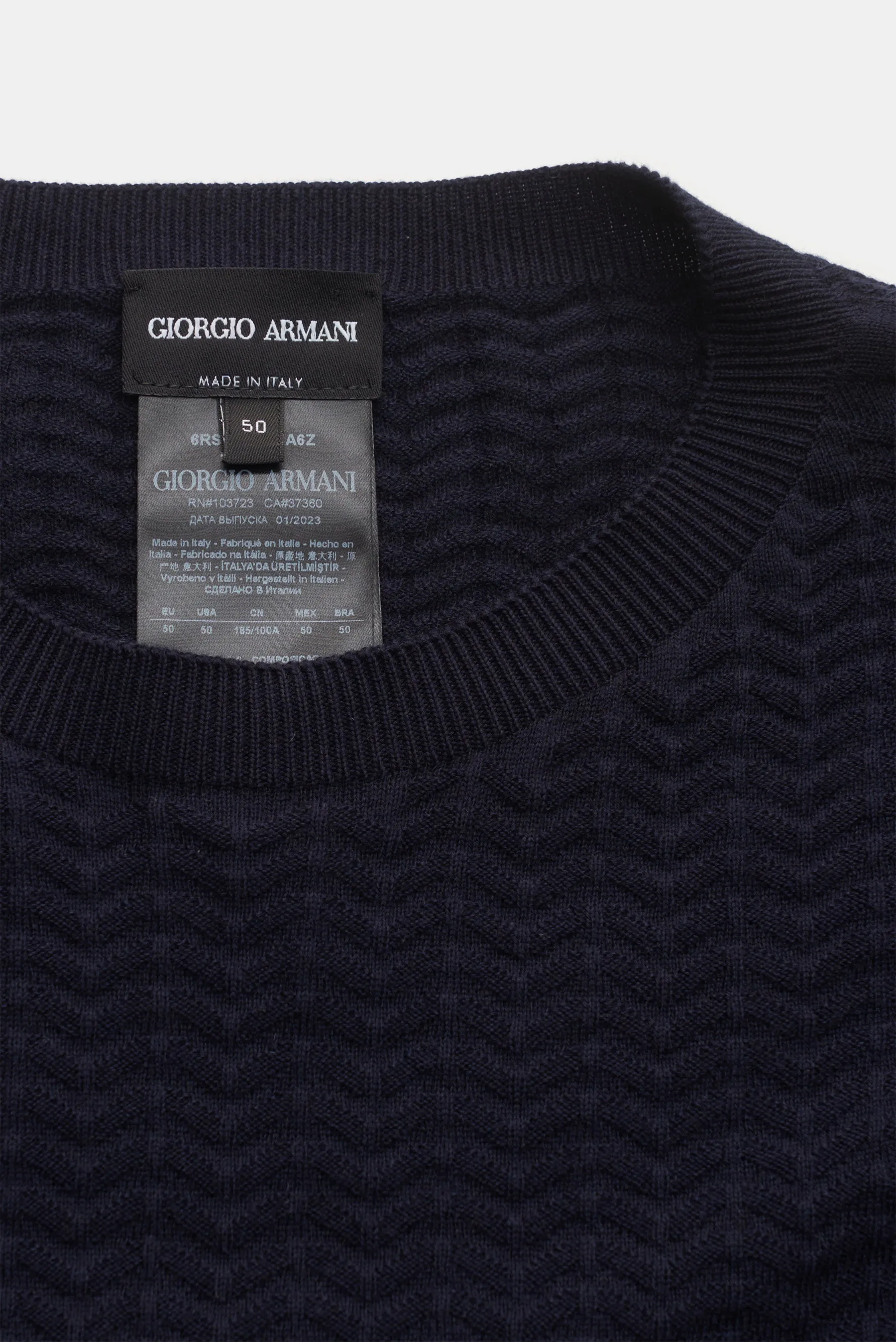 Giorgio Armani - Herren - Feinstrick-Rundhalspullover navy – Bild 2