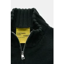 B.F. Knitwear - Herren - Merino Strickjacke dunkelgrün