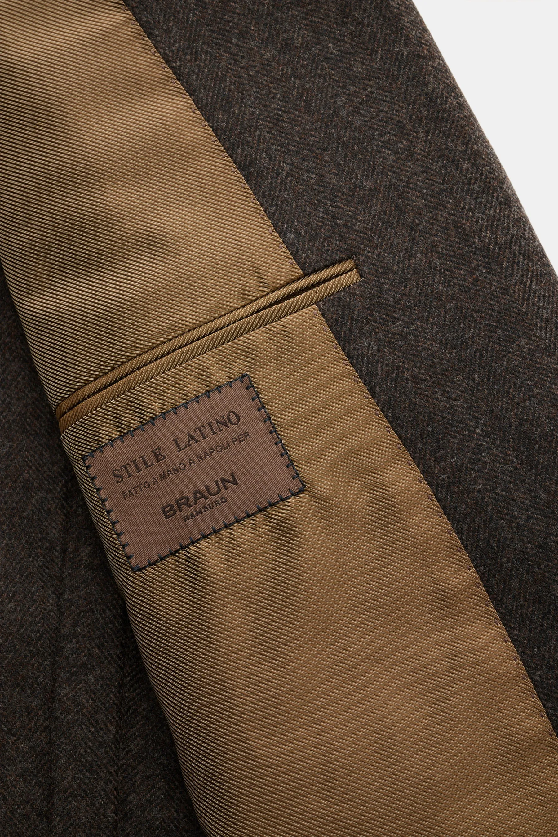 Stile Latino - Herren - Sakko 'Vincenzo' dunkelbraun meliert – Bild 4