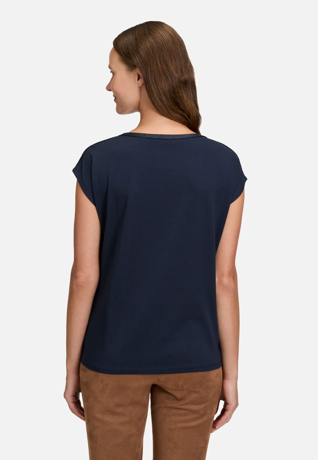 Blusenshirt mit U-Boot-Ausschnitt Blusenshirt mit U-Boot-Ausschnitt