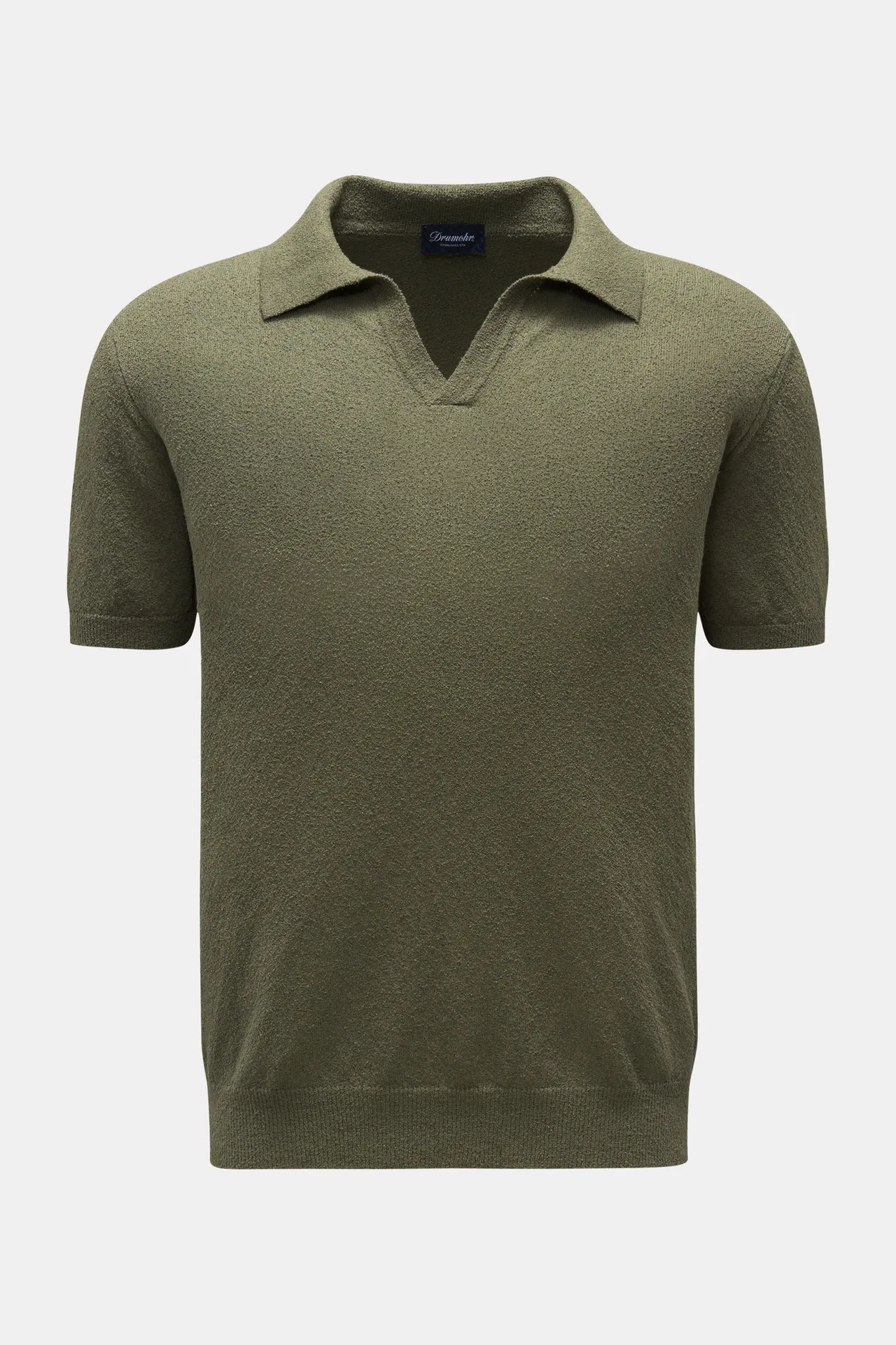 Drumohr - Herren - Kurzarm-Strickpolo graugrün Drumohr - Herren - Kurzarm-Strickpolo graugrün