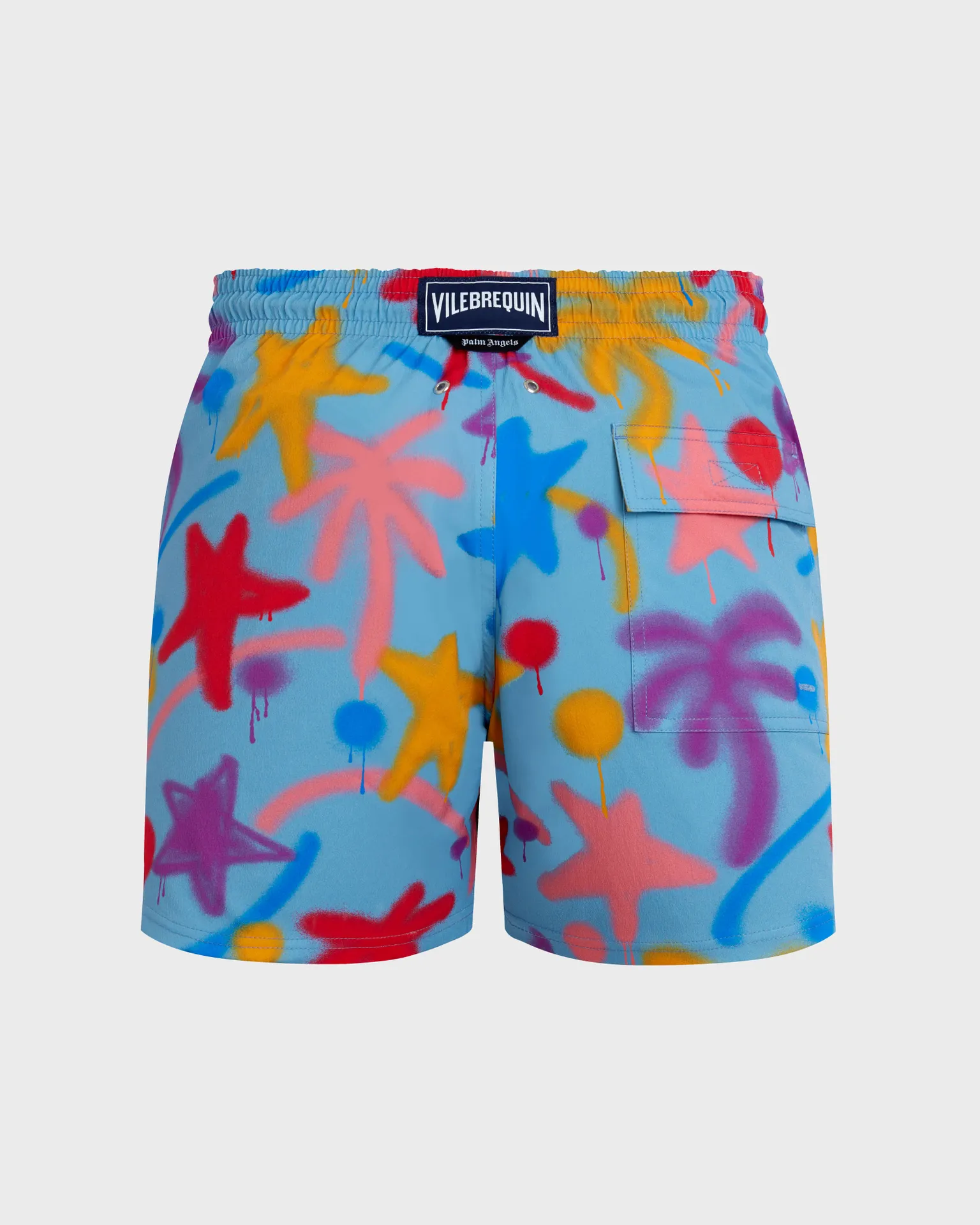 Vilebrequin - Kurze Spray Paint Stretch-badeshorts Für Herren - Vbq X Palm Angels - Bademode - Monrise - Blau - Größe M – Bild 2
