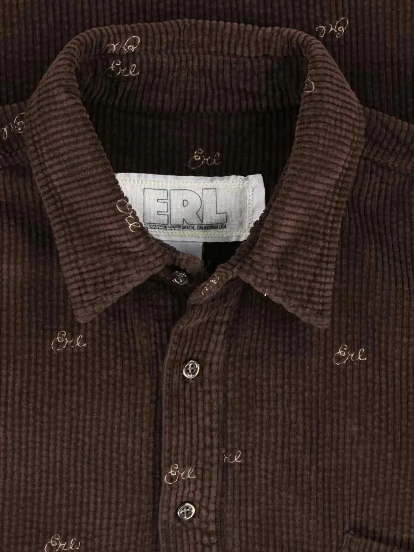 Erl - Velvet Shirt – Brown - Größe M - braun – Bild 4
