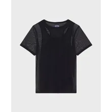 Vilebrequin - Solid T-shirt Mit Tüll Für Damen - T-shirt - Lillie - Schwarz - Größe XS Vilebrequin - Solid T-shirt Mit Tüll Für Damen - T-shirt - Lillie - Schwarz - Größe XS