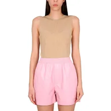 Nanushka - Sleeveless V-Neck Ribbed Top - Größe M - beige Nanushka - Sleeveless V-Neck Ribbed Top - Größe M - beige