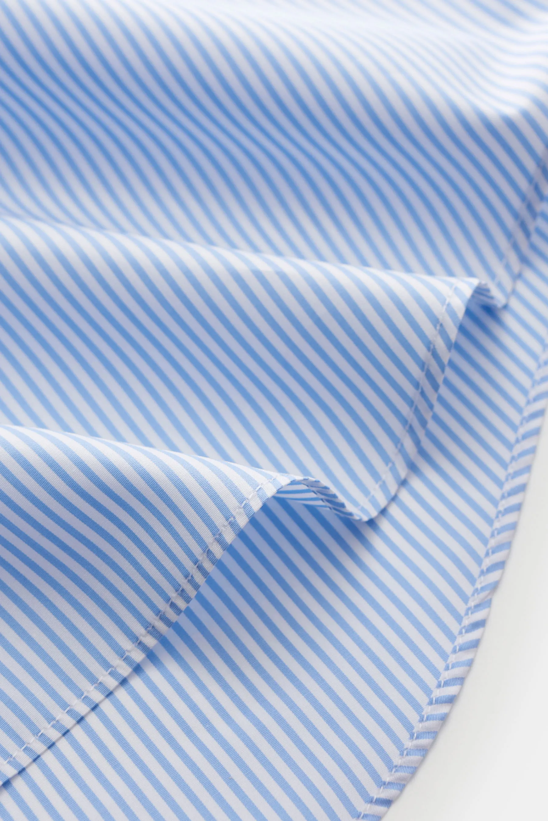 Finamore - Herren - Business Hemd 'Sergio Milano' Haifisch-Kragen hellblau/weiß gestreift – Bild 4