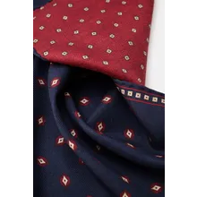 Brunello Cucinelli - Herren - Seiden-Einstecktuch dunkelblau/rot gemustert