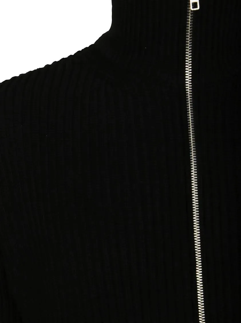 MM6 Maison Margiela - Zip-Up Sweater With High Collar - Größe S - schwarz – Bild 2