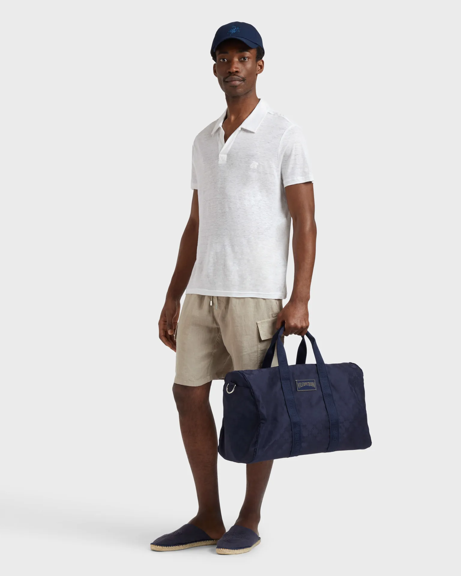 Vilebrequin - Einfarbiges Polohemd Aus Leinenjersey Für Herren - Polohemd - Pyramid - Weiss - Größe 4XL – Bild 5