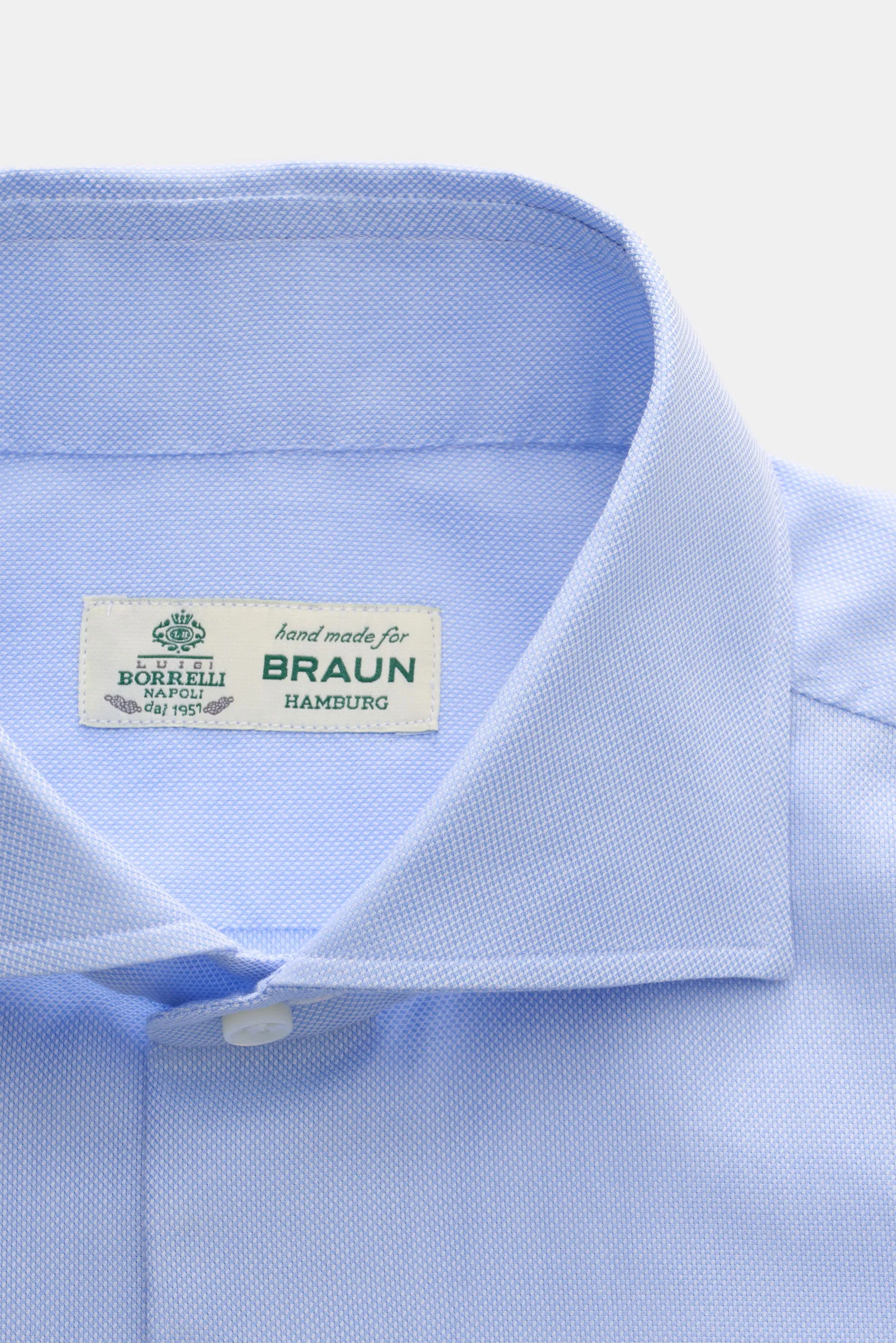 Borrelli - Herren - Oxford Hemd 'Nando' Haifisch-Kragen hellblau – Bild 2