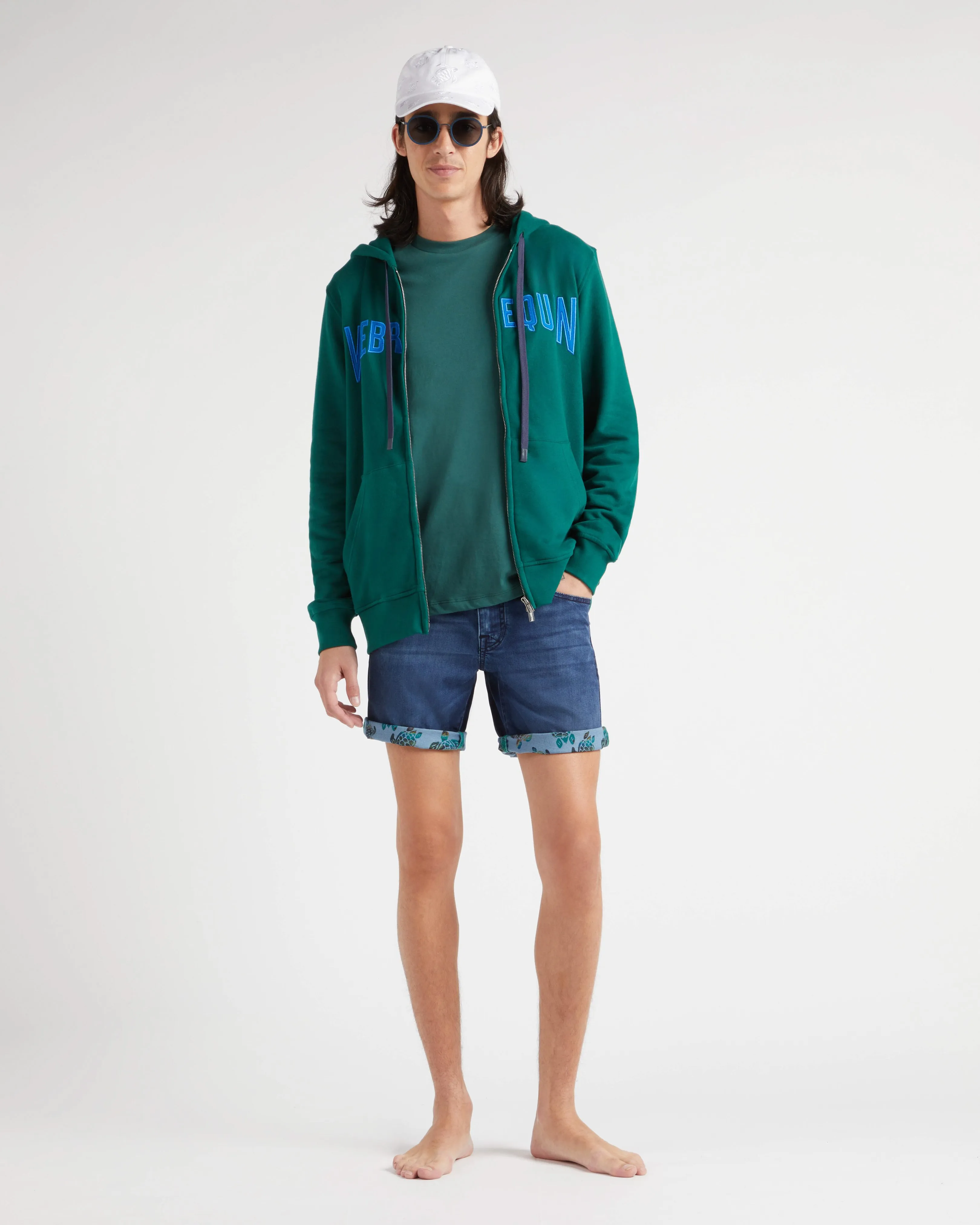 Vilebrequin - Logo Sweatshirtjacke Mit Kapuze Und Stickerei Für Herren - Sweatshirt - Martin-z - Grün - Größe M – Bild 5