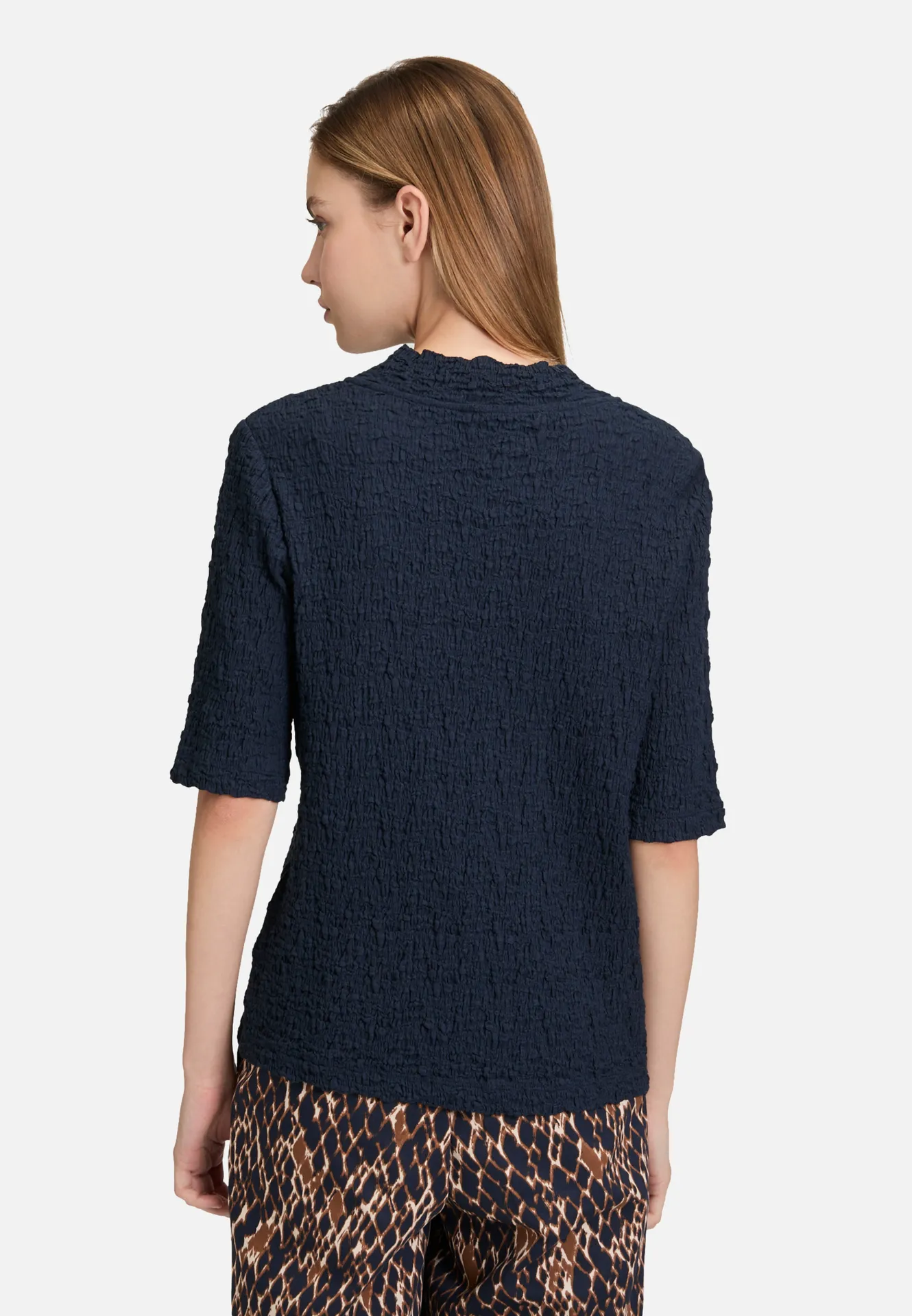 Strukturshirt mit Stehkragen Strukturshirt mit Stehkragen