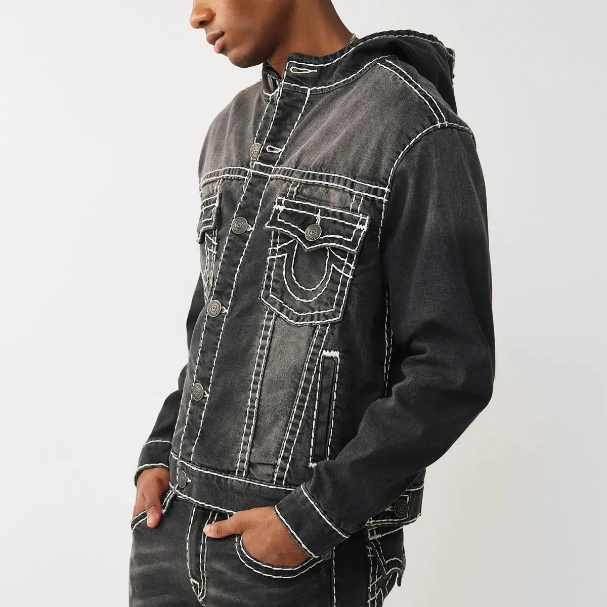 True Religion - Jeansjacke - Größe M - schwarz – Bild 4