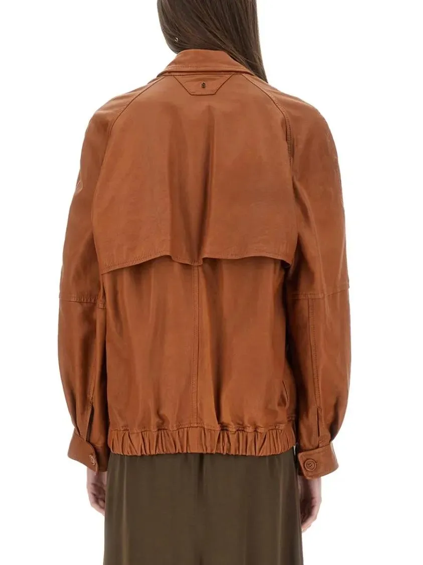 Salvatore Santoro - Relaxed-Fit Brown Leather Jacket - Größe 42 - braun – Bild 3