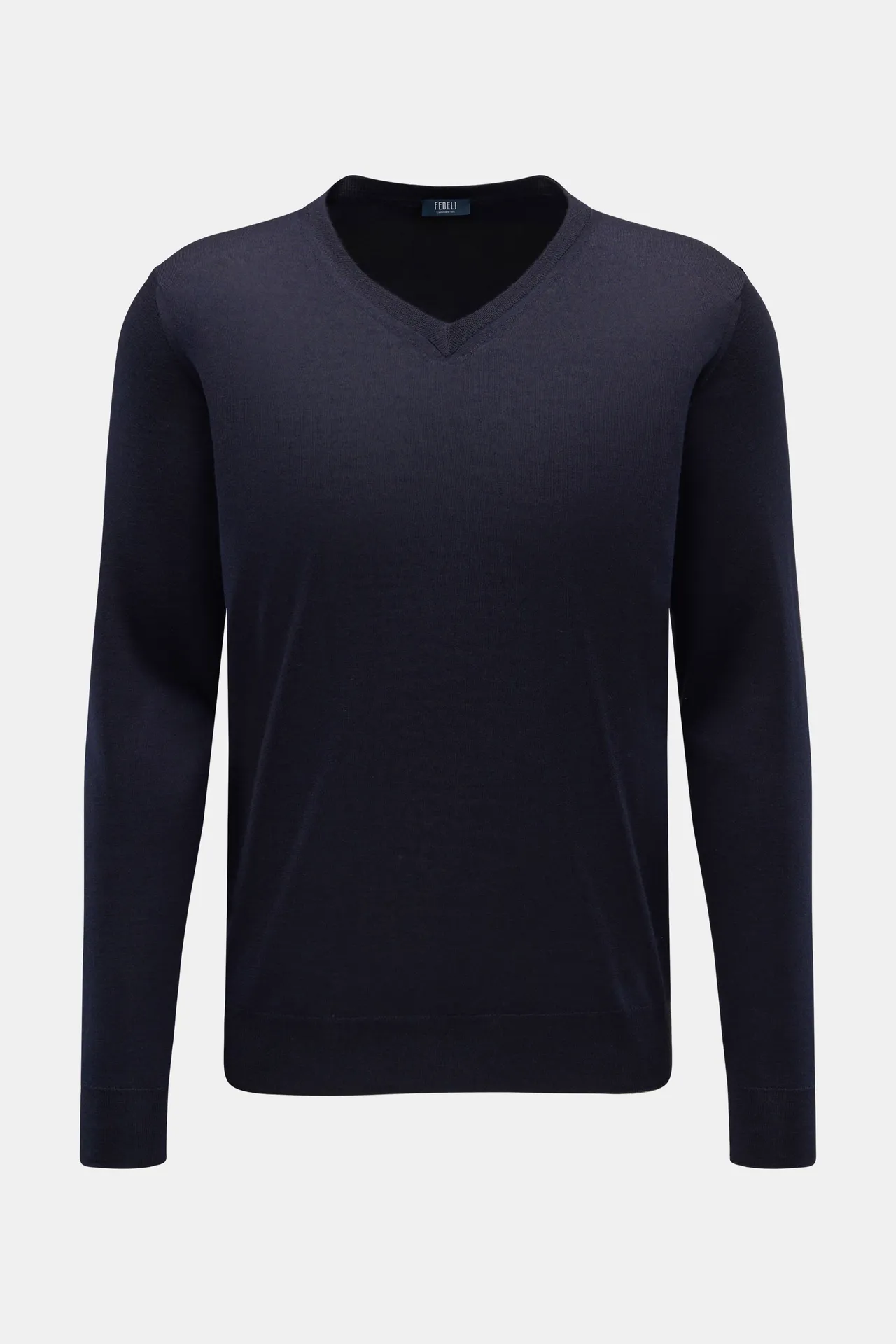 Fedeli - Herren - Feinstrick V-Neck Pullover navy Fedeli - Herren - Feinstrick V-Neck Pullover navy