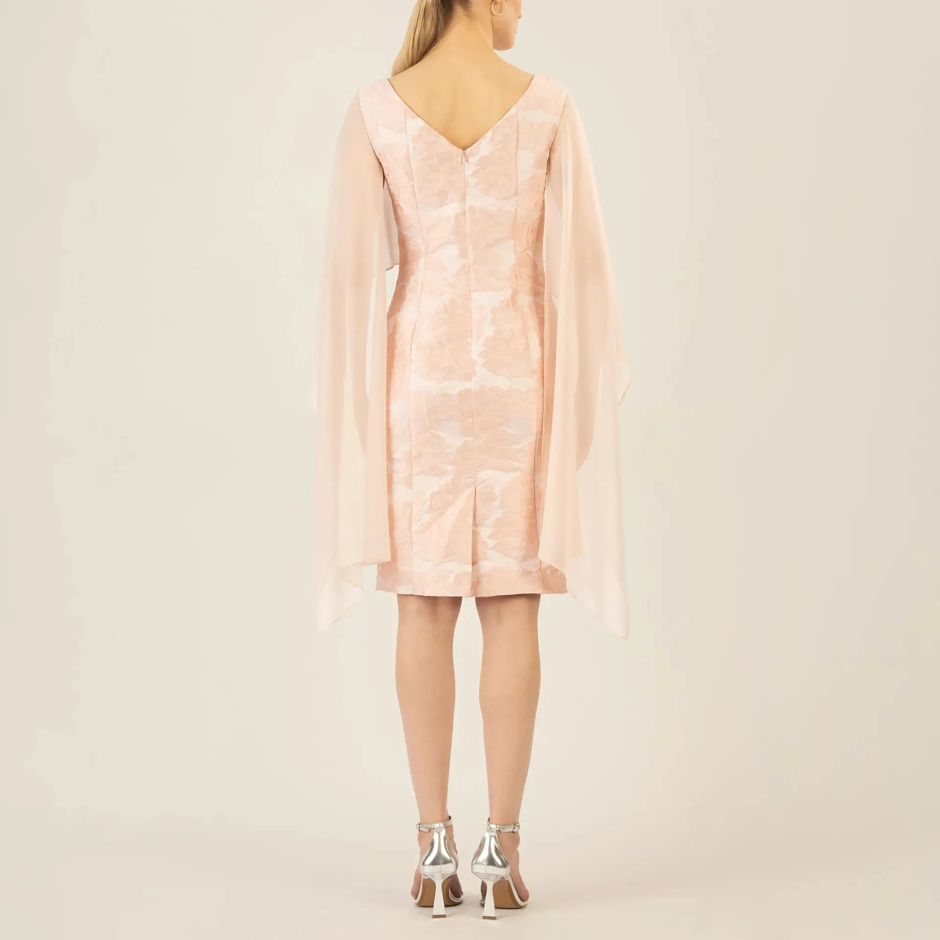 Apart - Jacquardkleid mit Chiffonstola - Größe 40 - rosa – Bild 2