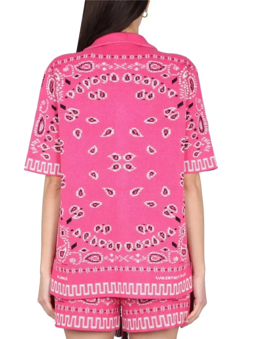 Alanui - Bandana Print Shirt With Classic Collar - Größe S - pink – Bild 3