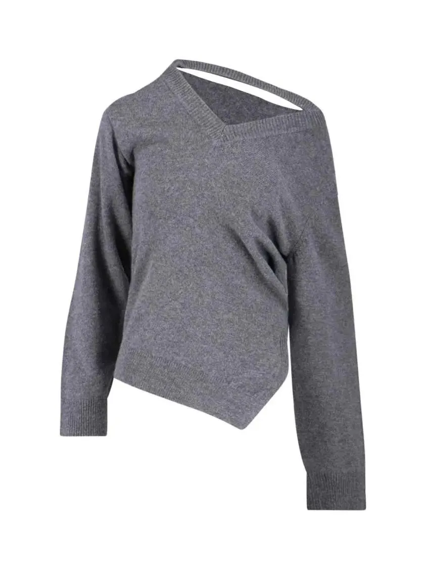 Róhe - Asymmetrical Grey Wool And Cashmere Sweater - Größe 38 - grau – Bild 4