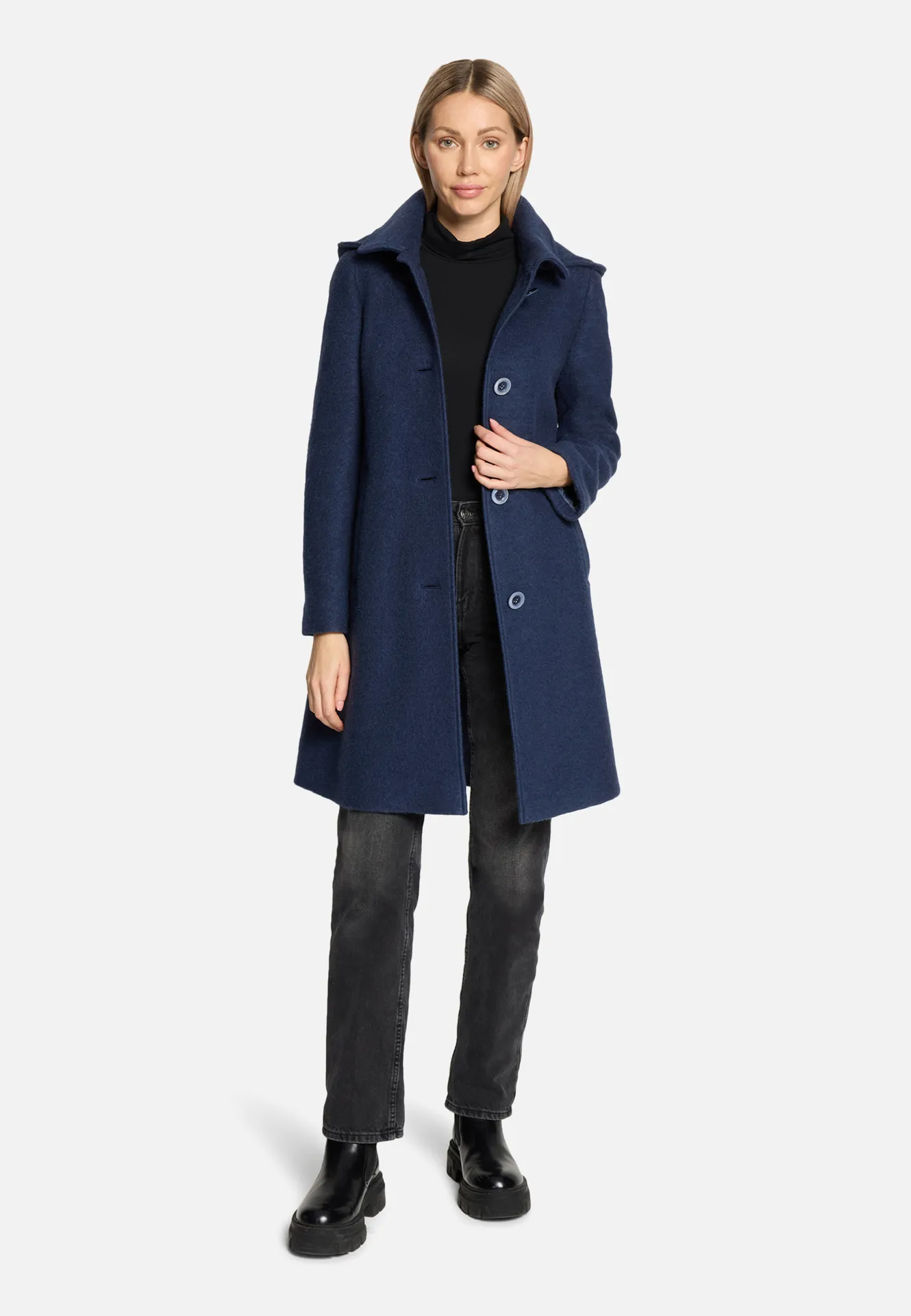 Wollmantel mit abnehmbarer Kapuze – Bild 2