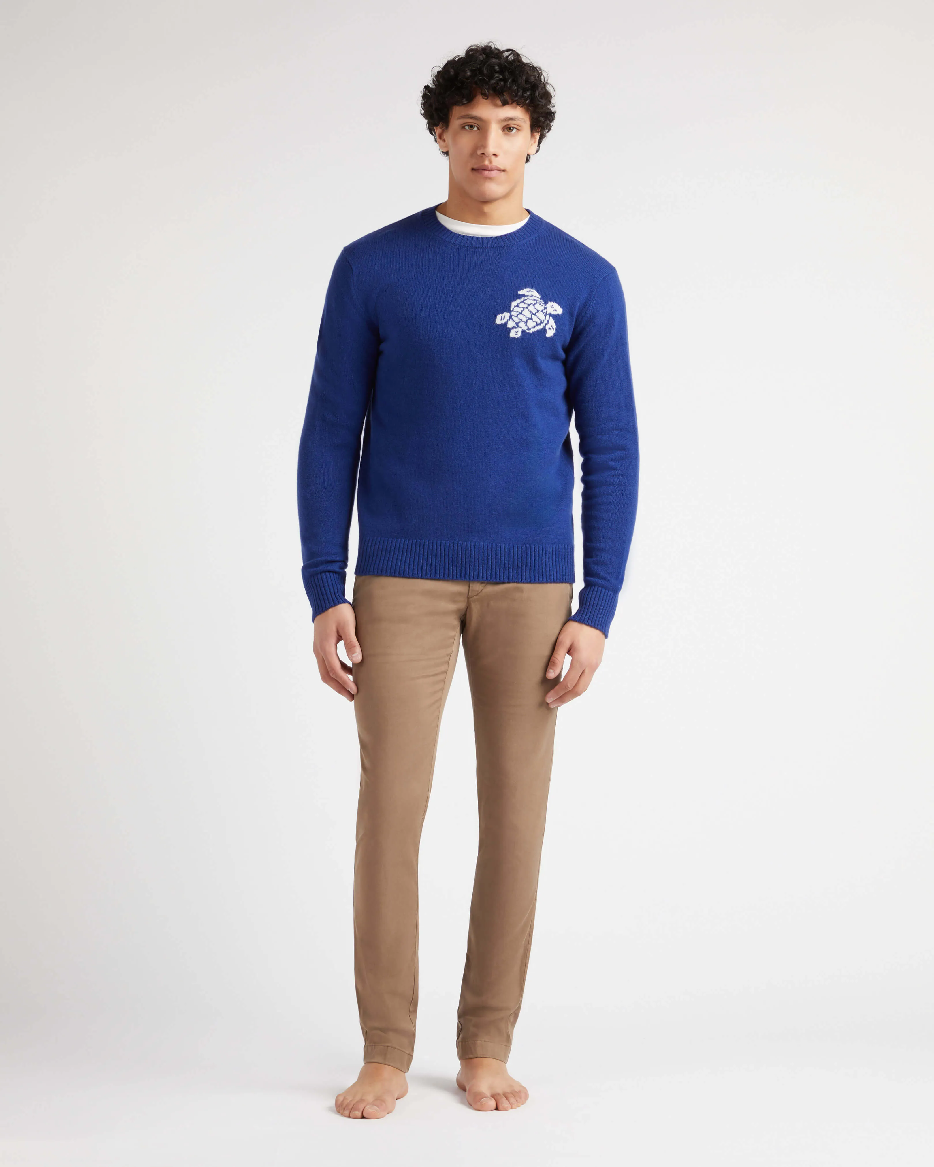 Vilebrequin - Turtle Rundhalspullover Aus Baumwolle Und Kaschmir Für Herren - Pullover - Rayol - Blau - Größe L – Bild 3