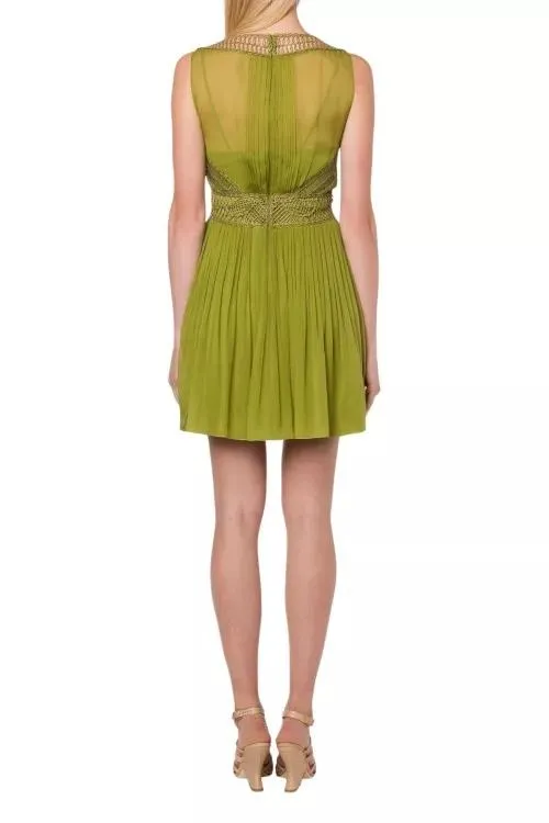 Alberta Ferretti - Olive Green Short Dress - Größe 44 - green – Bild 2