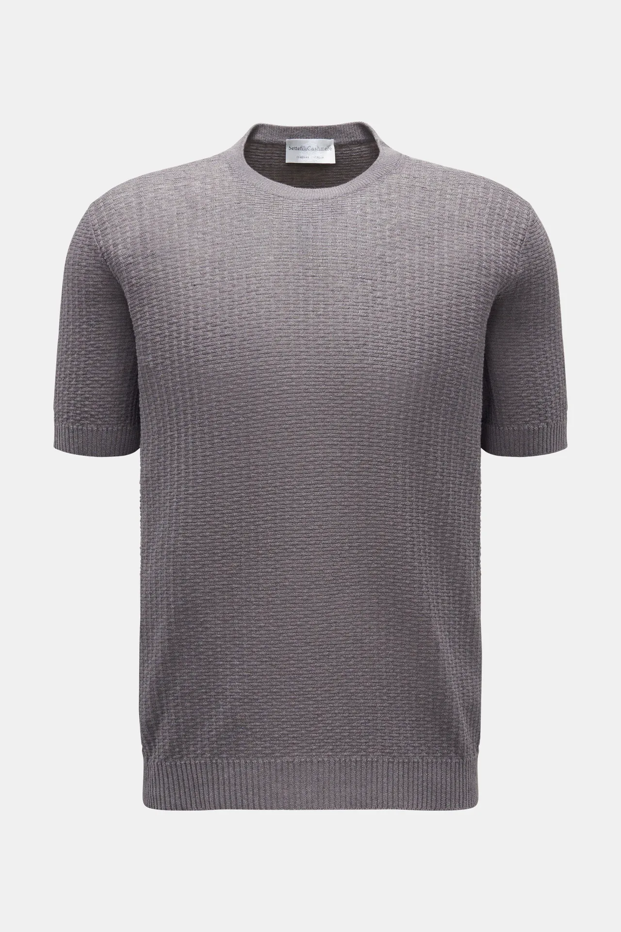 Settefili Cashmere - Herren - Kurzarm-Rundhalspullover grau Settefili Cashmere - Herren - Kurzarm-Rundhalspullover grau