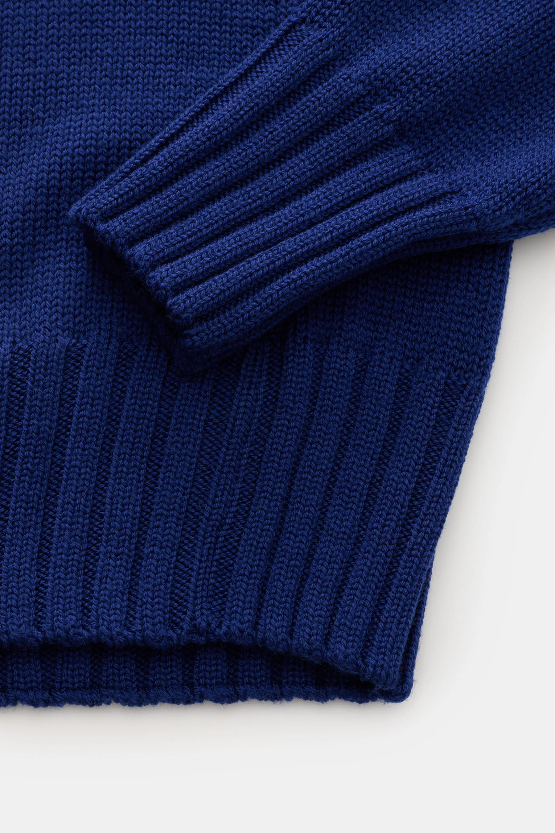 B.F. Knitwear - Herren - Merino Rundhalspullover dunkelblau – Bild 3