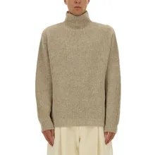 Lemaire - Ribbed Knit Turtleneck Sweater In Neutral Hues - Größe XL - pink Lemaire - Ribbed Knit Turtleneck Sweater In Neutral Hues - Größe XL - pink